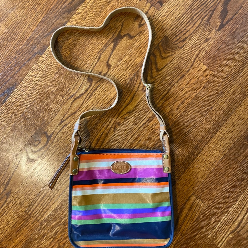 LAST CHANCE: Fossil Multicolor Striped Crossbody Bag